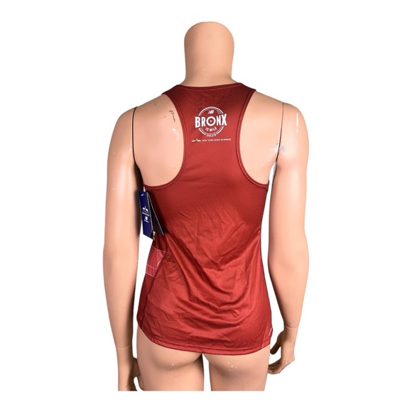 New Balance Bronx 10 Mile Printed Running Singlet - Red / Red - Picture 3 of 10